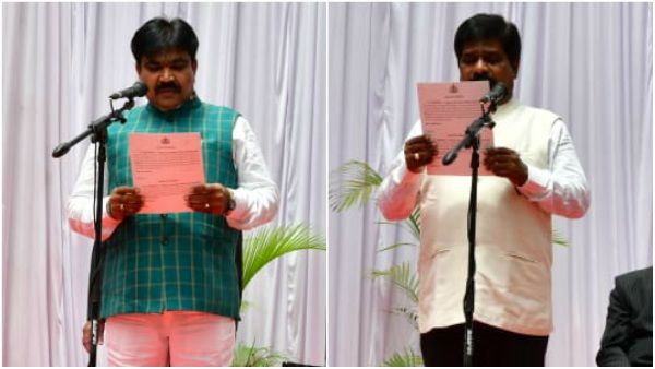 ನೂತನ ಸಚಿವರಾಗಿ ಎಚ್ ನಾಗೇಶ್, ಆರ್ ಶಂಕರ್ ಪ್ರಮಾಣ ವಚನ