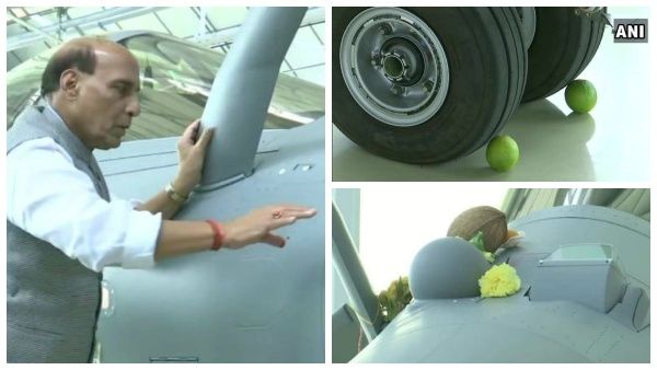 ತಿಲಕವಿಟ್ಟು, ಓಂ ಬರೆದು ರಫೇಲ್ ಸೇರ್ಪಡೆ: ತರ್ಕಕ್ಕೆ ನಿಲುಕದ ಇದರ ಹಿಂದಿನ ಔಚಿತ್ಯ!