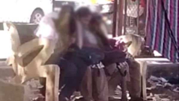 ದಾವಣಗೆರೆ; ಬಟಾಬಯಲಲ್ಲೇ ಪಿಯುಸಿ ವಿದ್ಯಾರ್ಥಿಗಳ ಲಿಪ್ ಕಿಸ್!