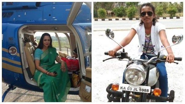 ಡ್ರೀಮ್‌ ಗರ್ಲ್‌ ಹೇಮಾಮಾಲಿನಿಯವರ ಹೆಲಿಕ್ಯಾಪ್ಟರ್ರು, ರೈತ ಮಹಿಳೆ ನಳಿನಿಗೌಡರ ಬುಲೆಟ್ಟು..!