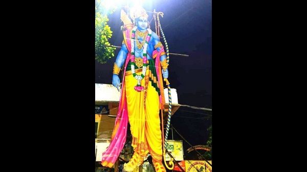 ದಾವಣಗೆರೆ: 30 ಅಡಿ ಎತ್ತರದ ಶ್ರೀರಾಮನ ಮೂರ್ತಿ ಅನಾವರಣ