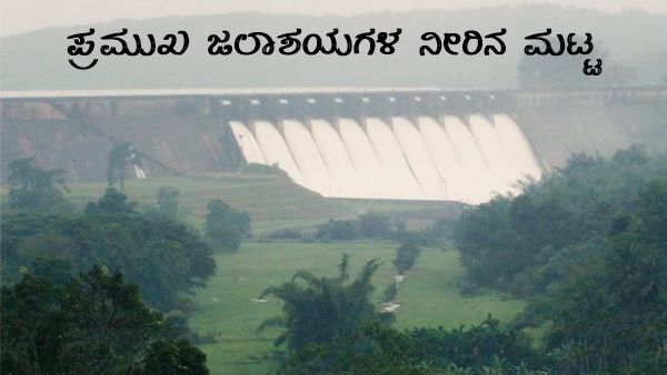 ಕರ್ನಾಟಕ ರಾಜ್ಯದ ಜಲಾಶಯಗಳಲ್ಲಿನ ನೀರಿನ ಮಟ್ಟ ಎಷ್ಟಿದೆ? 