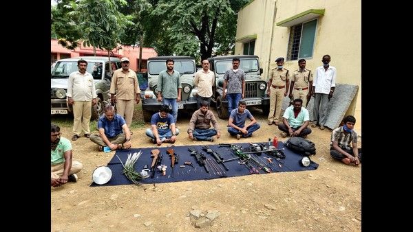 ಚಿತ್ರದುರ್ಗ: ಕಾಡುಪ್ರಾಣಿಗಳನ್ನು ಬೇಟೆಯಾಡಲು ಬಂದಿದ್ದ 7 ಮಂದಿ ಬಂಧನ