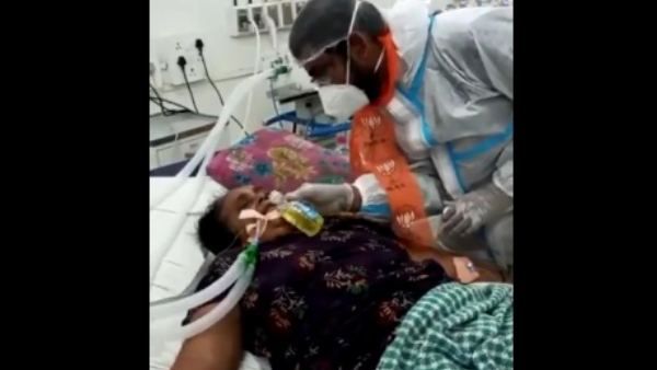 ವೆಂಟಿಲೇಟರ್‌ನಲ್ಲಿರುವ ಕೊರೊನಾ ಸೋಂಕಿತರೊಬ್ಬರಿಗೆ ಗೋಮೂತ್ರ ಕುಡಿಸಿದ ರಾಜಕಾರಣಿ