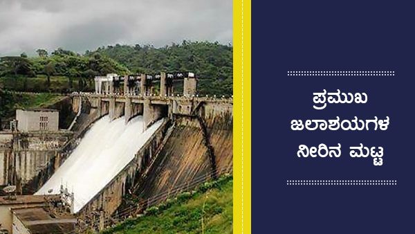 ಆಗಸ್ಟ್ 26 ರಂದು ರಾಜ್ಯದ ಪ್ರಮುಖ ಜಲಾಶಯಗಳ ನೀರಿನ ಮಟ್ಟ