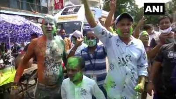 ಮಮತಾಗೆ ಮುನ್ನಡೆ: ಟಿಎಂಸಿಯಿಂದ ಈಗಲೇ ಸಂಭ್ರಮಾಚರಣೆ ಆರಂಭ