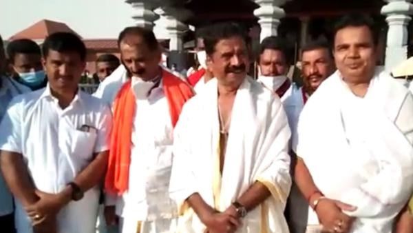 ಕಮಿಷನ್ ಆರೋಪ; ಧರ್ಮಸ್ಥಳದಲ್ಲಿ ಹಾಲಪ್ಪ- ಬೇಳೂರು ಆಣೆ ಪ್ರಮಾಣ ಪ್ರಹಸನ