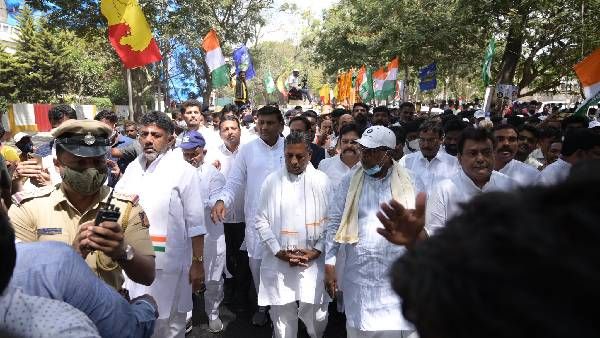 ಮಲ್ಲೇಶ್ವರದಲ್ಲಿ ಮೇಕೆದಾಟು ಪಾದಯಾತ್ರೆಗೆ ಜನರ ಹಿಡಿಹಿಡಿ ಶಾಪ