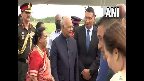 ರಾಷ್ಟ್ರಪತಿ ರಾಮನಾಥ ಕೋವಿಂದ್‌ಗೆ ಜಮೈಕಾದಲ್ಲಿ ಭವ್ಯ ಸ್ವಾಗತ