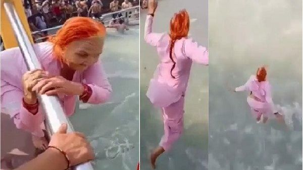 ವಿಡಿಯೋ: ಸೇತುವೆಯಿಂದ ಗಂಗೆಗೆ ಹಾರಿದ ಅಜ್ಜಿ ನೃತ್ಯದಲ್ಲೂ ನಂಬರ್ ಒನ್