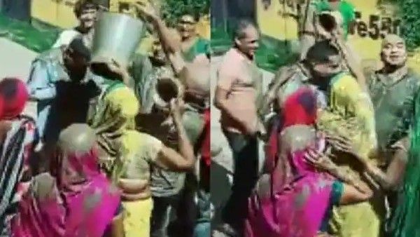 ಅಪರೂಪದ ಆಚರಣೆ: ಬಿಜೆಪಿ ಶಾಸಕನ ಮೇಲೆ ಮಣ್ಣಿನ ನೀರು ಎರಚಿದ ಮಹಿಳೆಯರು