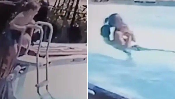 ವಿಡಿಯೋ: ಈಜುಕೊಳದಲ್ಲಿ ಮೂರ್ಛೆ ಹೋದ ತಾಯಿ- ಮಗ ಮಾಡಿದ್ದೇನು?