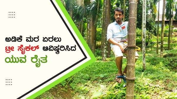 ಮಹಿಳೆಯರು, ವೃದ್ಧರೂ ಸಹ ಅಡಿಕೆ ಮರ ಏರಲು ನೆರವಾಗುವ ಟ್ರೀ ಸೈಕಲ್ ಆವಿಷ್ಕರಿಸಿದ ರೈತ