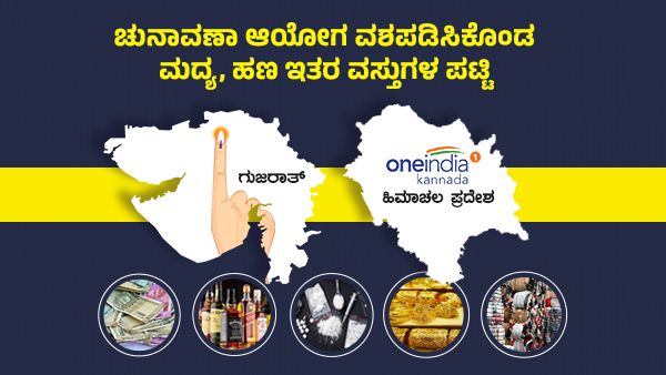  ಗುಜರಾತ್, ಹಿಮಾಚಲ ಚುನಾವಣೆ, ವಶಕ್ಕೆ ಪಡೆದ ವಸ್ತುಗಳ ಪಟ್ಟಿ 