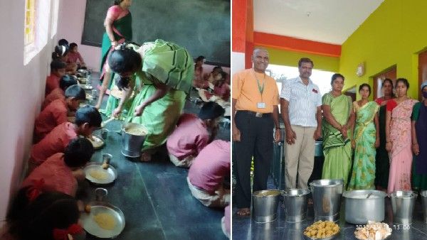 ಸರ್ಕಾರಿ ಶಾಲೆಯ ಬಿಸಿಯೂಟದಲ್ಲಿ ಭರ್ಜರಿ ಭೋಜನ: ವಿದ್ಯಾರ್ಥಿಗಳಿಗಾಗಿ ಮುದ್ದೆ, ಜಾಮೂನ್‌, ಹಣ್ಣು