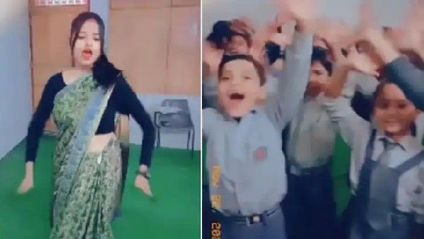 ವಿಡಿಯೋ: ಭೋಜ್ ಪುರಿಯ ಅಸಭ್ಯ ಹಾಡಿಗೆ ತರಗತಿಯಲ್ಲಿ ಮಕ್ಕಳೆದುರು ಕುಣಿದ ಶಿಕ್ಷಕಿ