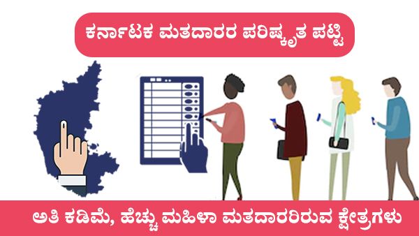 Infographics; ಅತಿ ಹೆಚ್ಚು, ಕಡಿಮೆ ಮಹಿಳಾ ಮತದಾರರು ಇರುವ ಕ್ಷೇತ್ರ