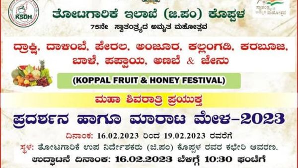ಕೊಪ್ಪಳ; ದ್ರಾಕ್ಷಿ, ದಾಳಿಂಬೆ, ಕಲ್ಲಂಗಡಿ, ಜೇನು ಮೇಳ 