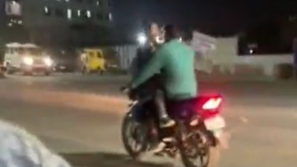 ಚಲಿಸುತ್ತಿದ್ದ ಬೈಕ್ ಮೇಲೆ ಯುವ ಜೋಡಿಯ ಮುತ್ತಿನ ಗಮ್ಮತ್ತು- ಕೊನೆಗೆ ತಂದಿದ್ದು ಆಪತ್ತು!