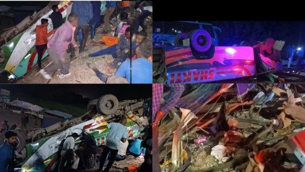 ಅಮಿತ್ ಶಾ ಕಾರ್ಯಕ್ರಮ ಮುಗಿಸಿ ವಾಪಸ್ಸಾಗುತ್ತಿದ್ದ 3 ಬಸ್‌ಗಳಿಗೆ ಟ್ರಕ್ ಡಿಕ್ಕಿ: 12 ಸಾವು- 50 ಮಂದಿಗೆ ಗಾಯ!