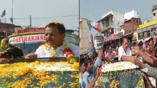 ಶಾಸಕ ಮಾಡಾಳ್ ಮೆರವಣಿಗೆ ಮಾಡಿದ ಬೆಂಬಲಿಗರು: ಪೊಲೀಸರಿಗೆ ಸೆಡ್ಡು ಹೊಡೆದ ಬಿಜೆಪಿ ಕಾರ್ಯಕರ್ತರು- ವಿಡಿಯೊ ನೋಡಿ