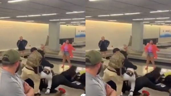 ವಿಮಾನ ನಿಲ್ದಾಣದಲ್ಲಿ ಪರಸ್ಪರ ಹೊಡೆದಾಡಿಕೊಂಡ ಪ್ರಯಾಣಿಕರು- ವಿಡಿಯೋ