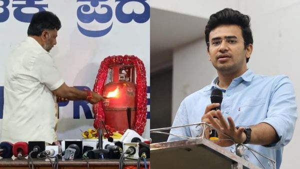 ಸಿಲಿಂಡರ್‌ಗೆ ಪೂಜಿಸಿದ ಕಾಂಗ್ರೆಸ್‌: ಸಿಲಿಂಡರ್‌ನಲ್ಲಿ ದೇವರನ್ನು ನೋಡುತ್ತಿದ್ದಾರೆ ಎಂದ ಸಂಸದ ತೇಜಸ್ವಿ ಸೂರ್ಯ