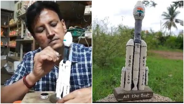 Chandrayaan-3: ಧಾರವಾಡ ಕಲಾವಿದನ ಕೈಯಲ್ಲಿ ಅರಳಿದ ಮಿನಿ ಗಗನನೌಕೆ