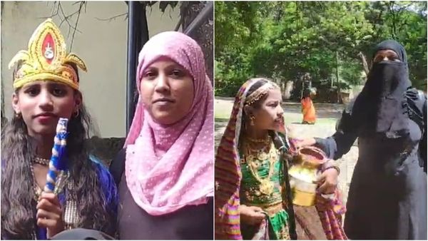 ಧಾರವಾಡದಲ್ಲಿ ಭಾವೈಕ್ಯತೆಯ ಶ್ರೀಕೃಷ್ಣ ಜನ್ಮಾಷ್ಟಮಿ: ಕೃಷ್ಣ-ರಾಧೆಯರ ವೇಷ ತೊಟ್ಟ ಮುಸ್ಲಿಂ ವಿದ್ಯಾರ್ಥಿಗಳು