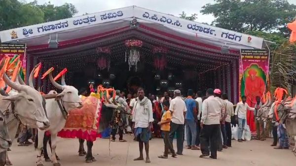 ಗಣೇಶನ ಜೊತೆ 101 ಗೋವುಗಳಿಗೆ ವಿಶೇಷ ಪೂಜೆ ಸಲ್ಲಿಸಿ ಮಳೆಗಾಗಿ ಪ್ರಾರ್ಥಿಸಿದ ಗದಗ APMC ಸಿಬ್ಬಂದಿ