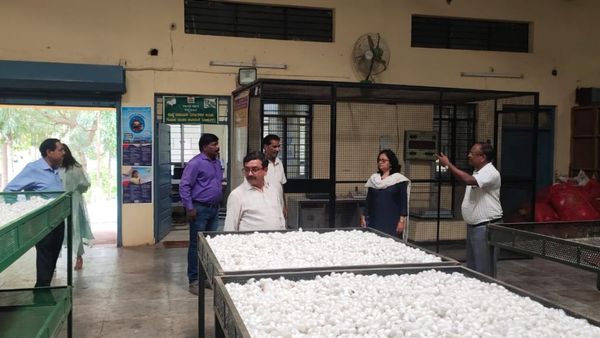 ಧಾರವಾಡ; ರೇಷ್ಮೆ ಕೃಷಿ ಕೇಂದ್ರಗಳಿಗೆ ಜಿಲ್ಲಾ ಪಂಚಾಯಿತಿ ಸಿಇಒ ಭೇಟಿ 