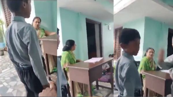 UP: ಕಪಾಳಮೋಕ್ಷ ಮಾಡಲು ಹೇಳಿದ್ದ ಶಾಲಾ ಶಿಕ್ಷಕಿ ಬಂಧನ, ಅಮಾನತು