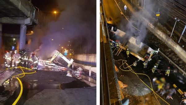 ಇಟಲಿಯಲ್ಲಿ ಭೀಕರ ಅಪಘಾತ: ಸೇತುವೆಯಿಂದ 100 ಅಡಿ ಕೆಳಗೆ ಬಿದ್ದ ಬಸ್‌ಗೆ ಬೆಂಕಿ- 21 ಜನರು ಸಜೀವ ದಹನ