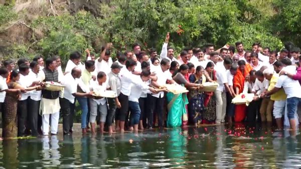 Madagada kere: ಬರದ ನಡುವೆಯೂ ತುಂಬಿ ಹರಿಯುತ್ತಿರುವ ಇತಿಹಾಸ ಪ್ರಸಿದ್ಧ ಮದಗದ ಕೆರೆಗೆ ಬಾಗಿನ ಅರ್ಪಣೆ