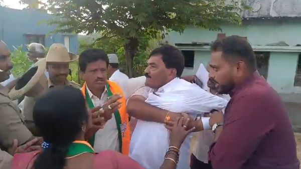 ಬರ ಪರಿಶೀಲನೆಗೆ ಬಂದು ಬಡಿದಾಡಿಕೊಂಡ ಬಿಜೆಪಿ ನಾಯಕರು: ಚನ್ನಪಟ್ಟಣ ತಾಲೂಕು ಅಧ್ಯಕ್ಷನಿಗೆ ಕಪಾಳ ಮೋಕ್ಷ