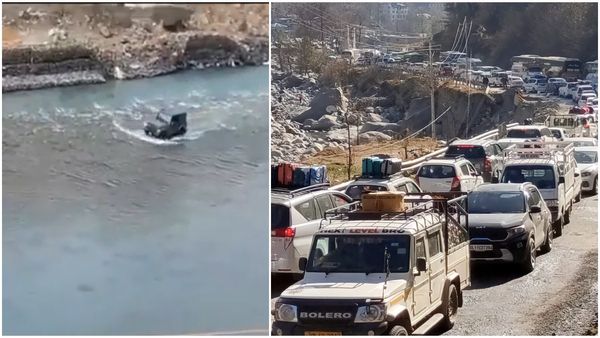 ಟ್ರಾಫಿಕ್‌ ಜಾಮ್‌ನಿಂದ ಬೇಸತ್ತು ನದಿಯಲ್ಲೇ ಮಹೀಂದ್ರ ಥಾರ್ ಎಸ್‌ಯುವಿ ಓಡಿಸಿದ ಚಾಲಕ : ವಿಡಿಯೋ ವೈರಲ್