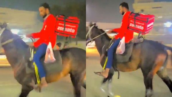 Zomato Delivery Boy Horse Riding: ಬೈಕ್ ಬಿಟ್ಟು ಕುದುರೆ ಏರಿದ ಡೆಲಿವರಿ ಬಾಯ್: ವಿಡಿಯೋ ವೈರಲ್