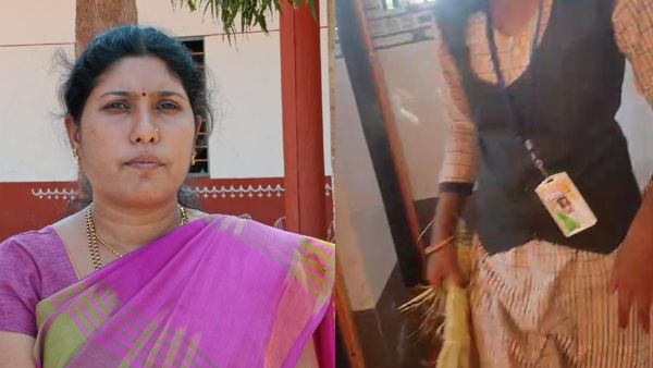 ದಾವಣಗೆರೆ: ಸರ್ಕಾರಿ ಪ್ರೌಢಶಾಲೆಯಲ್ಲಿ ವಿದ್ಯಾರ್ಥಿನಿಯರಿಂದ ಶೌಚಾಲಯ ಸ್ವಚ್ಛಗೊಳಿಸಿದ ಶಿಕ್ಷಕಿ-ಮುಂದೇನಾಯ್ತು?