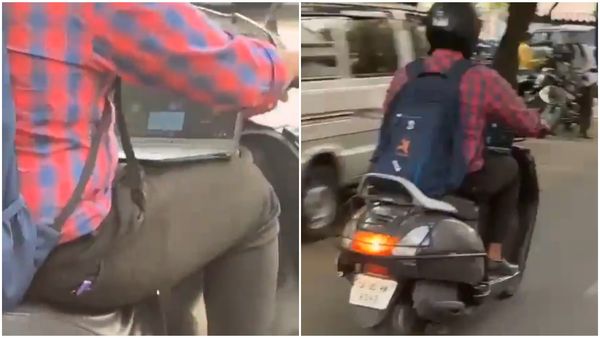 Bengaluru: ಸ್ಕೂಟಿ ಓಡಿಸುತ್ತಲೇ ಲ್ಯಾಪ್‌ಟಾಪ್‌ನಲ್ಲಿ ಮೀಟಿಂಗ್‌; ಬೆಂಗಳೂರು ಉದ್ಯೋಗಿ ವಿಡಿಯೋ ವೈರಲ್