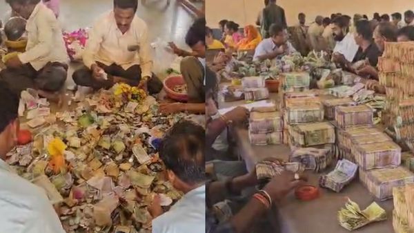 ಸವದತ್ತಿ ಯಲ್ಲಮ್ಮ ದೇವಾಲಯದ ಹುಂಡಿ ಎಣಿಕೆ ಕಾರ್ಯ: ಬರದ ನಡುವೆಯೂ ಭರಪೂರ ಕಾಣಿಕೆ