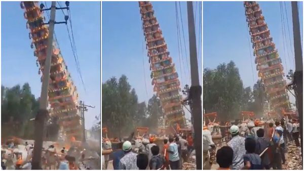 Bengaluru: ಕುಸಿದು ಬಿದ್ದ 120 ಅಡಿ ಉದ್ದದ ರಥ; ಪಾರಾದ ಭಕ್ತರು