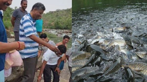 ರಿಲ್ಯಾಕ್ಸ್ ಮೂಡ್‌ನಲ್ಲಿ ಫಿಶ್‌ ಜೊತೆಗೆ ಟೈಂಪಾಸ್ ಮಾಡಿದ ಜಾರಕಿಹೊಳಿ