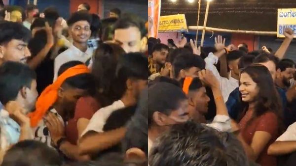 ಮಂಗಳೂರು: ಎಲ್ಲರೆದುರೇ ಯುವತಿಯನ್ನು ತಬ್ಬಿ ಅಸಹ್ಯವಾಗಿ ಡ್ಯಾನ್ಸ್ ಮಾಡಿದ ಕೇಸರಿ ಶಾಲು ಧರಿಸಿದ ಹುಡುಗರು-ವೈರಲ್