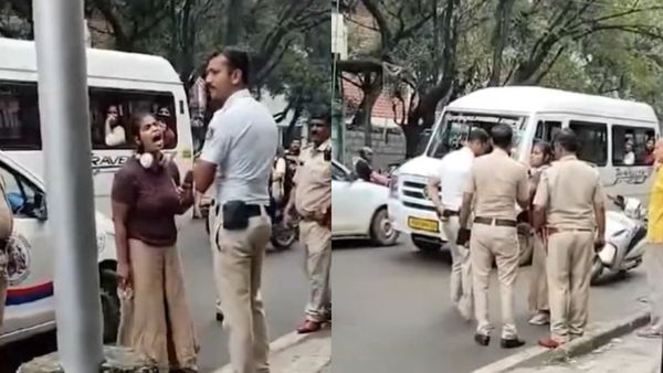 ಬೆಂಗಳೂರಲ್ಲಿ ಪೊಲೀಸರ ಶರ್ಟ್‌ ಎಳೆದಾಡಿ ಹಲ್ಲೆಗೆ ಯತ್ನಿಸಿದ ಮಹಿಳೆ! ವಿಡಿಯೋ ವೈರಲ್‌
