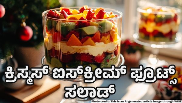 Christmas Ice Cream Fruit Salad Recipe: ಕ್ರಿಸ್ಮಸ್ ಐಸ್‌ಕ್ರೀಮ್ ಫ್ರೂಟ್ಸ್ ಸಲಾಡ್ ರೆಸಿಪಿ- ಆರೋಗ್ಯದಿಂದ ಹಬ್ಬ ಆಚರಿಸಿ
