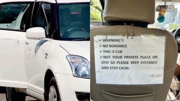 ಇದು OYO ಅಲ್ಲ, ನೋ ರೊಮ್ಯಾನ್ಸ್‌: ಬೆಂಗಳೂರು ಕ್ಯಾಬ್‌ನ ವಾರ್ನಿಂಗ್‌ ಬೋರ್ಡ್‌ ವೈರಲ್‌