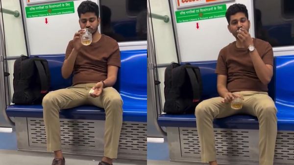 Metro: ಮೆಟ್ರೋ ರೈಲನ್ನೇ ಬಾರ್‌ ಮಾಡಿಕೊಂಡ ಪ್ರಯಾಣಿಕ: ಸೀಟಲ್ಲೇ ಪೆಗ್‌, ತಿನ್ನೋಕೆ ಎಗ್‌