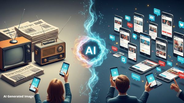 AI ಸುದ್ದಿಗಳಿಗೆ ಹೆಚ್ಚಿದೆ ಬೇಡಿಕೆ: ಟಿವಿ, ಪತ್ರಿಕೆಗೆ ಶಾಕ್ 