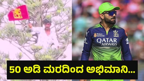 50 ಅಡಿ ಮರ ಹತ್ತಿ ಕೂತಿದ್ದ ಆರ್‌ಸಿಬಿ ಬೆಂಗಳೂರು ಅಭಿಮಾನಿ, ಮುಂದೆ ಆಗಿದ್ದು ಭಯಾನಕ... Virat Kohli