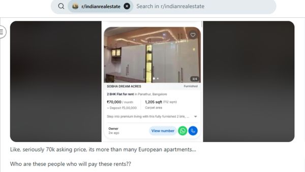 Bengaluru Rent: ನಗರದಲ್ಲಿ 2BHK ಮನೆ ಬಾಡಿಗೆ ₹70,000...ಬೆಲೆ ಕೇಳಿದ್ರೆ ತಲೆ ತಿರುಗುತ್ತೆ! Viral News